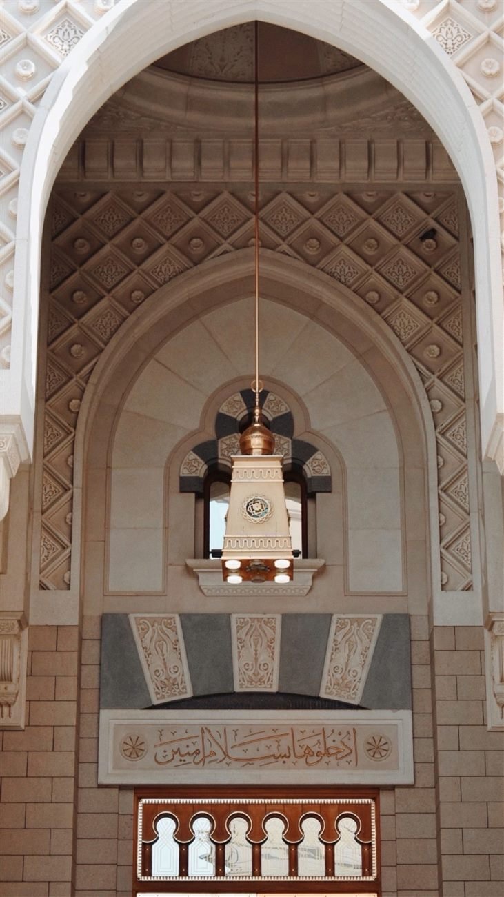 Interior detail of the Prophet’s Mosque, Madinah